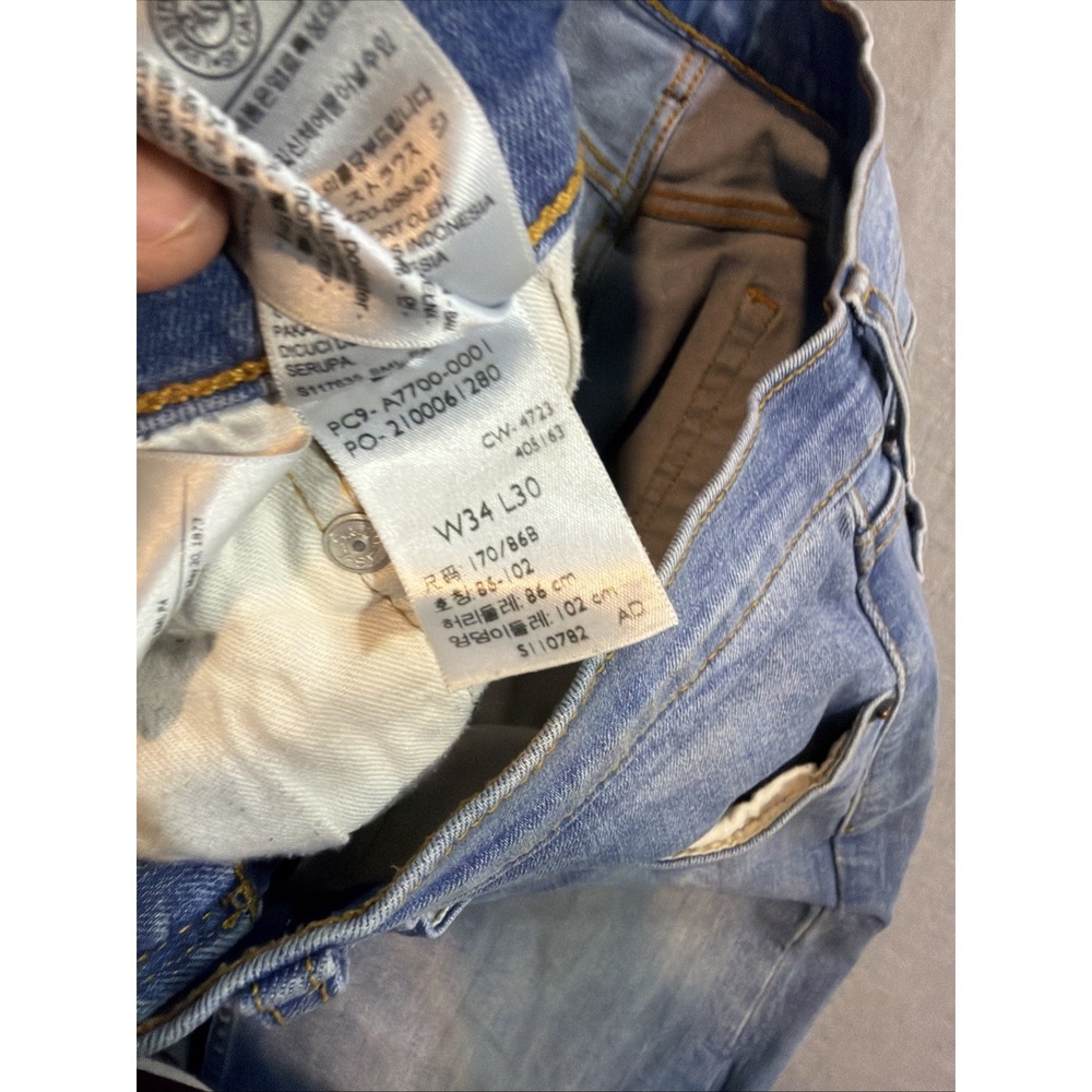 Levis 506 Cotton Jeans 34x30 (34x26) Mens Mid Blue Relaxed Straight Fit Stretch - Picture 9 of 11
